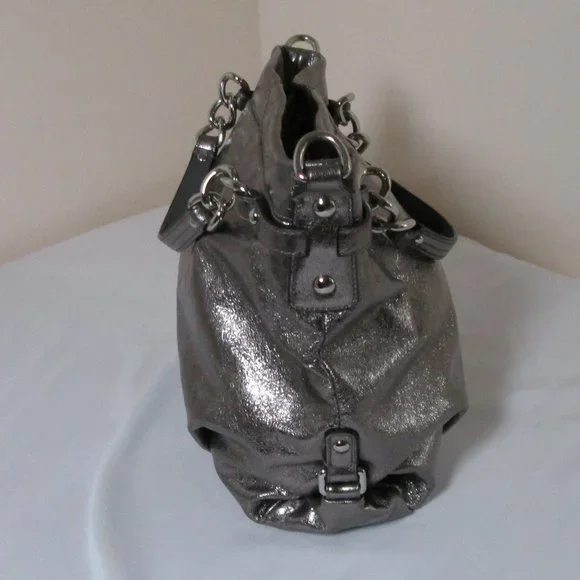 Coach Metallic Silver Hobo Purse No. L117B-F17166 Pre-owned Excellent Co… - Picture 7 of 16